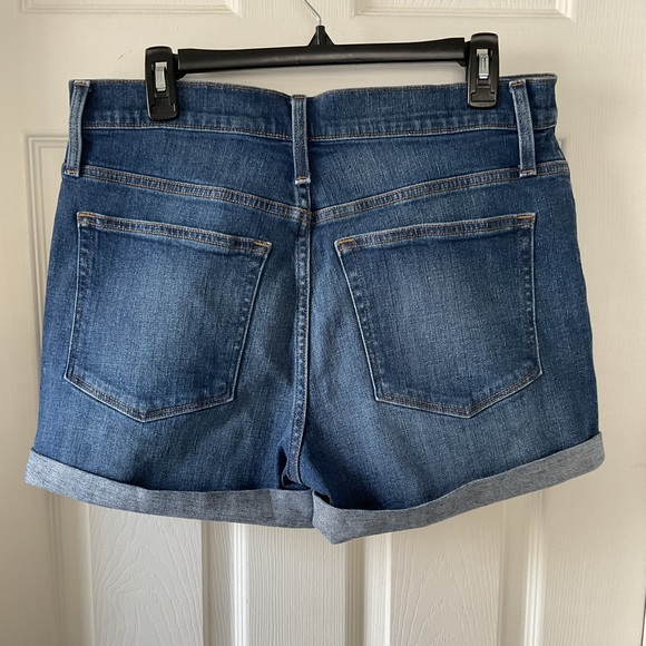 J. Crew  Blue Denim Shorts Size 30 Rolled Hem Stretch Jean Shorts - Picture 4 of 6